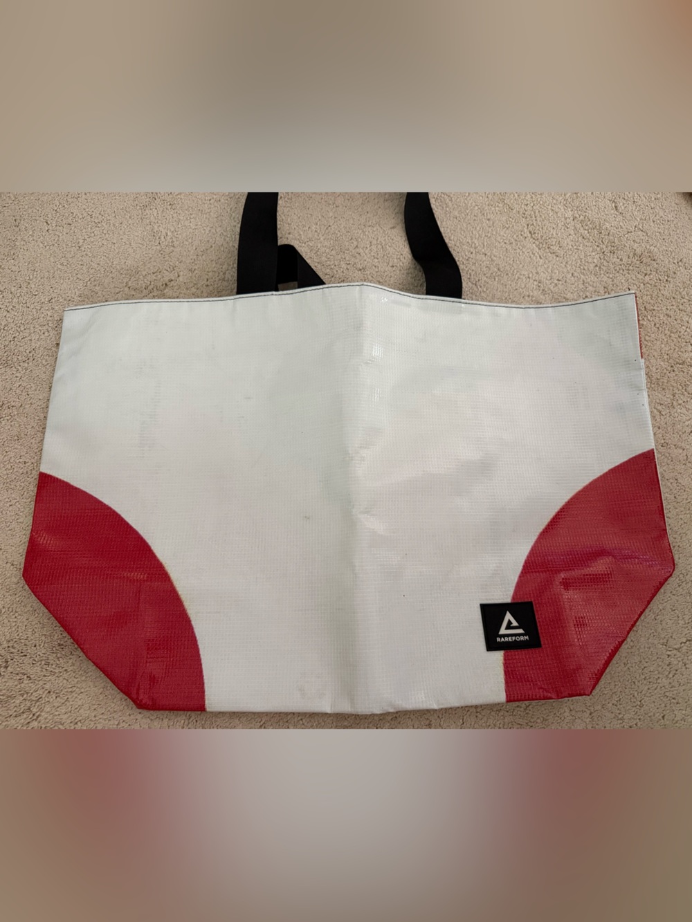 Rareform White Tote with Red Accent
